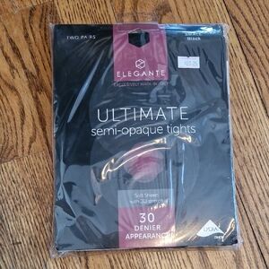 Elegante Black Semi-Opaque Tights